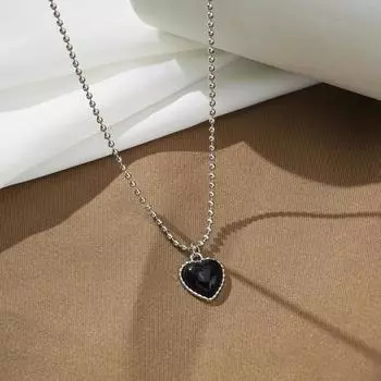 Модное черное ожерелье из бисера с подвеской в форме сердца для женщин