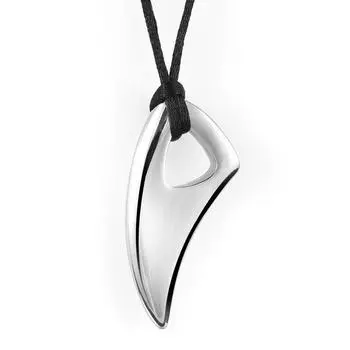 Модное черное ожерелье из титановой стали, дизайн с бычьим рогом, мужские ювелирные изделия, мужские ожерелья в стиле панк-байкер серебряный