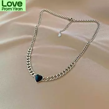 Модное черное ожерелье Love для женщин, лето, хип-хоп, легкая роскошь, нишевый дизайн, чувство, титановая сталь, ключичная цепочка, новый тренд