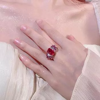 Модное цветное цирконовое кольцо с бриллиантами премиум-класса, цветное драгоценное кольцо, изумрудное кольцо сапфировый