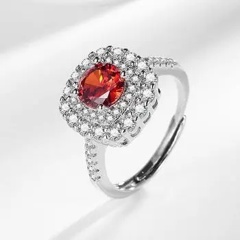 Модное цветное сокровище, универсальное медно-платиновое кольцо с покрытием, женское, с цирконом, премиум-чувство, открытое кольцо, женское adjustable