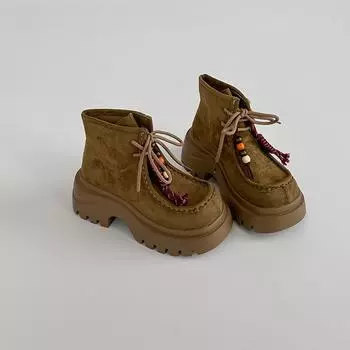 Модное дизайнерское чувство универсальные ботинки Мартина на толстой подошве женские осенне-зимние ретро замшевые на шнуровке повседневные короткие ботинки тренд 35