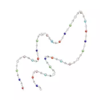 Модное длинное разноцветное стеклянное ожерелье, регулируемая цепочка для тела, стильные украшения для тела, подходит для женщин и девушек, подарок 2 серебряный