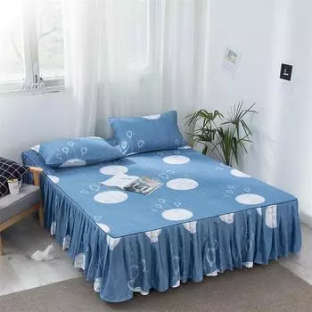 Модное домашнее плиссированное пылезащитное покрывало с юбкой-кроватью, королевский размер, устойчивое к выцветанию покрывало, мягкая односпальная двуспальная простыня без наволочки Twin 99x190x38cm
