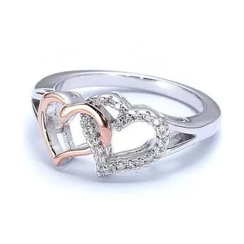 Модное двухцветное кольцо с простым крестом и двойным бриллиантом и цирконием, размер США 5-11 11 золотой