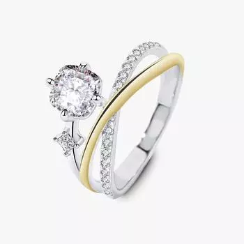 Модное двухцветное кольцо «Счастливая Вселенная», «Планета Трек», кольцо для пары космонавтов, роскошные индивидуальные украшения для женщин и девочек, лучшие подарки 6 серебряный