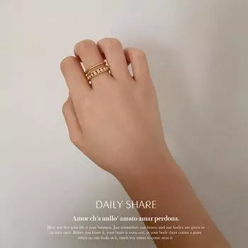 Модное двухслойное цепочное соединение из титановой стали, позолоченное 18 карат, полое простое персонализированное кольцо, женская мода opening adjustable золотой