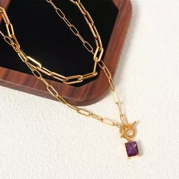 Модное геометрическое квадратное ожерелье для женщин, высококачественная нишевая двухслойная ключичная цепочка, универсальный тренд