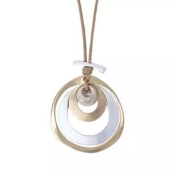 Модное геометрическое овальное металлическое ожерелье с подвеской для женщин золотой