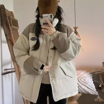 Модное хлопковое пальто для женщин — шикарная и стильная парка с воротником-стойкой S