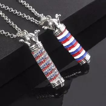 Модное хрустальное ожерелье для парикмахерской с поворотным светильником, 3D ожерелье, Корона, парикмахерское ожерелье с логотипом, подвески, ювелирные изделия для парикмахеров, подарок 50cm