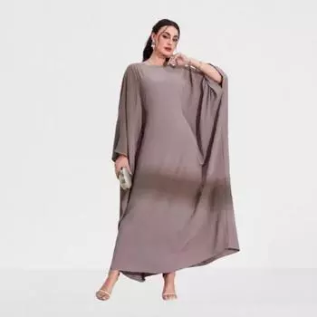 Модное и элегантное женское платье с рукавами «летучая мышь» и круглым вырезом One size светло-зеленый