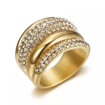 Модное и персонализированное кольцо с золотым покрытием, бриллиантовой инкрустацией и несколькими переставленными бриллиантовыми кольцами 7