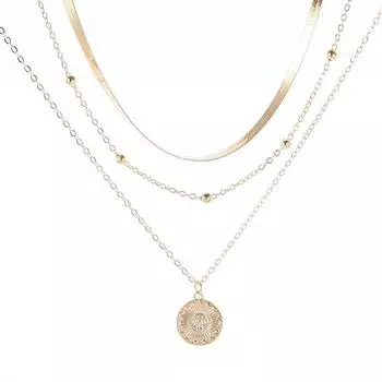 Модное и персонализированное новое простое многослойное ожерелье с подвеской в виде лотоса, женская цепочка с клинком, шейная цепочка