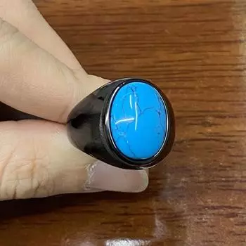 Модное и персонализированное овальное бирюзовое кольцо для аксессуаров 7