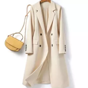 Модное и удобное женское пальто свободного кроя в британском стиле S чёрный