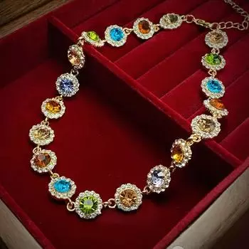 Модное индивидуальное изысканное цветное циркониевое темпераментное ожерелье-джокер для женщин
