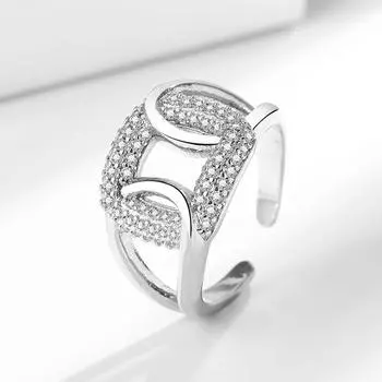 Модное индивидуальное комбинированное открытое кольцо женское холодное ветровое нишевое дизайн кольцо на сустав циркон указательный палец adjustable золотой