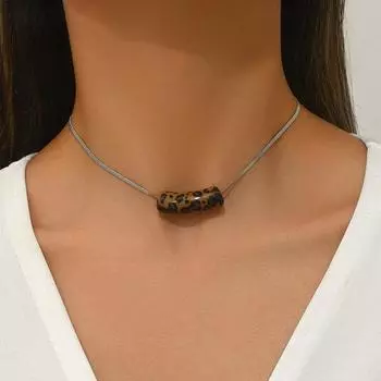Модное изогнутое леопардовое ожерелье для женщин