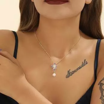 Модное изысканное цветочное жемчужное ожерелье с подвеской женское ретро-цветочное ожерелье для девочки на день рождения подарок