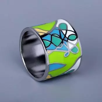 Модное классическое кольцо для женщин, зеленое эпоксидное кольцо в форме листа, ювелирное изделие ручной работы с эмалью, свадебные украшения, обручальное кольцо 6 зелёный