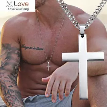 Модное классическое мужское ожерелье с крестом из нержавеющей стали, подвеска на цепочке для мужчин, ювелирные изделия в подарок золотой
