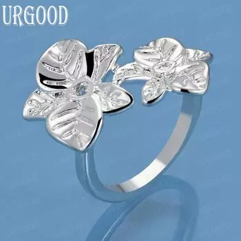 Модное кольцо-цветок из стерлингового серебра 925 пробы, модные свадебные украшения 7#