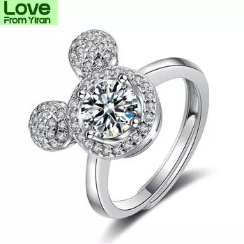 Модное кольцо для женщин, универсальное ювелирное изделие, серебро S925, 1 карат, муассанит, звездные драгоценные камни, кольца, подарок на годовщину, день рождения, фестиваль