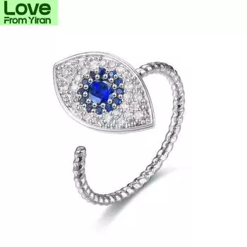 Модное кольцо-фиджет с цветами Evil Eys для женщин, антистрессовое, регулируемое, с кристаллами и цирконами, кольцо-спиннер, женские модные украшения