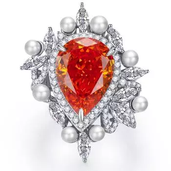 Модное кольцо из белого золота 18 карат, 11*15 мм, с аквамарином, сапфиром, граненым драгоценным камнем, обручальное кольцо из стерлингового серебра 925 пробы, ювелирные изделия 9 красный