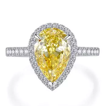 Модное кольцо из белого золота 18 карат, 7*11 мм, с сапфиром, граненый драгоценный камень, кольцо для женщин, свадебный подарок, стерлинговое серебро 925 пробы, ювелирные изделия 9