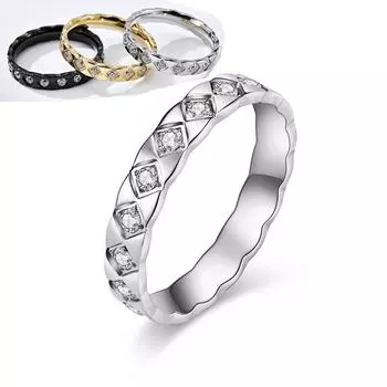 Модное кольцо из нержавеющей стали для женщин с бриллиантовым кольцом с бриллиантом и цирконием, хвостовое кольцо, ювелирное изделие, подарок 5#