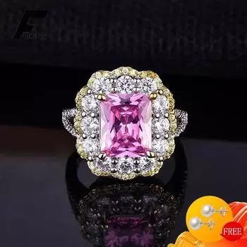 Модное кольцо из серебра 925 пробы, ювелирные изделия, аксессуары с кубическим цирконием, открытые кольца для женщин, свадьба, помолвка, вечеринка Resizable