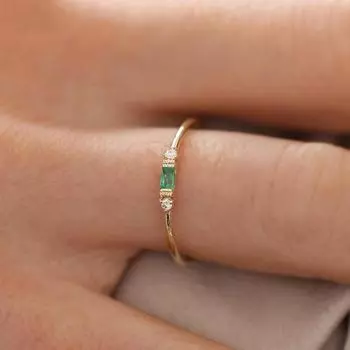 Модное кольцо из стерлингового серебра 925 пробы с изумрудным цирконием для женщин, очаровательные ювелирные изделия, подарок 5