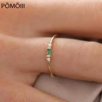 Модное кольцо из стерлингового серебра 925 пробы с изумрудным цирконом для женщины, очаровательный ювелирный подарок 5