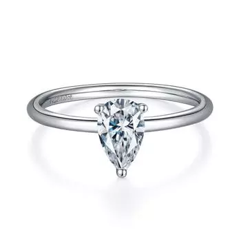 Модное кольцо из стерлингового серебра 925 пробы с муассанитом грушевидной огранки 1 карат, обручальное юбилейное ювелирное изделие 9