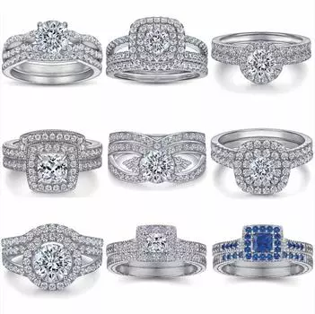 Модное кольцо из стерлингового серебра S925 пробы, женское дизайнерское кольцо с круглым цирконом, невыцветающее обручальное кольцо в форме сердца Beauty 5 #