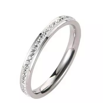 Модное кольцо из титановой стали с бриллиантами No.9 розового золота