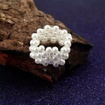 Модное кольцо Кольцо Ручной работы на хвостовике Фабрики Популярное кольцо Тканое кольцо Width 1.0cm белый