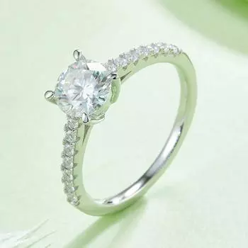 Модное кольцо круглой огранки 5*8 мм VVS1 D Цвет настоящий муассанит с бриллиантом, стерлинговое серебро 925 пробы, белое золото 18 карат, кольцо, подарок на годовщину 9