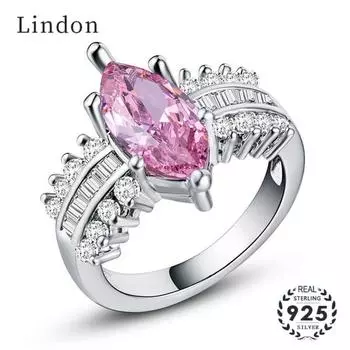 Модное кольцо Lindon с овальной формой, 15 мм, аметист, цирконы, украшения для женщин, подарки на свадьбу, кольца 6