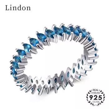 Модное кольцо Lindon с сапфиром и изумрудом овальной формы диаметром 5 мм для женщин, подарок на годовщину свадьбы 6 зелёный