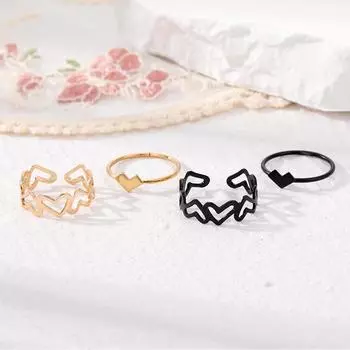 Модное кольцо «Любовь», кольцо из 2 частей, кулон, полое кольцо с кисточкой, женское элегантное кольцо, легкое роскошное студенческое кольцо, комплект, открытое кольцо золотой