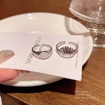 «Модное кольцо на указательный палец в виде ракушки-русалки для женщин — стильное и универсальное, популярный стиль знаменитостей» J932 A серебряный