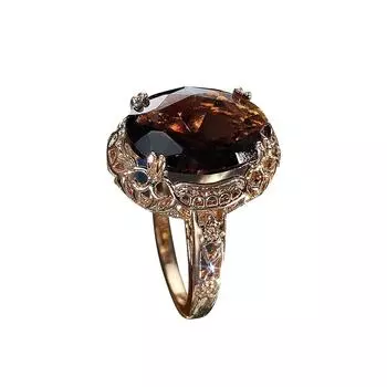 Модное кольцо, ретро-кольцо с красным цирконием, женское кольцо для активного отдыха 10 красный