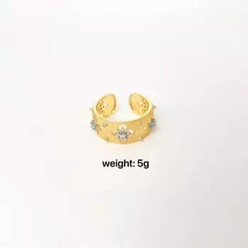 Модное кольцо ручной работы в стиле суда с двухцветным золотым покрытием, гальваническое французское кольцо