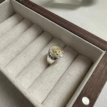 Модное кольцо в стиле ретро из стерлингового серебра S925 пробы с контрастным золотом и серебром Adjustable Open Size