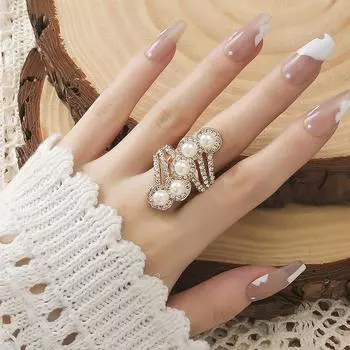 Модное кольцо в стиле ретро, креативное кольцо с бриллиантом, регулируемое кольцо с регулируемым отверстием, кольцо в богемном этническом стиле, модное кольцо 1