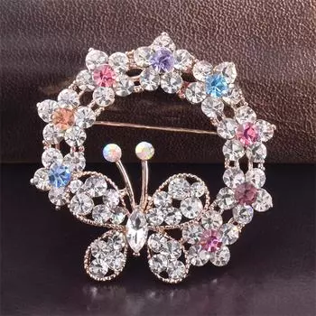 Модное кольцо высокого класса брошь-бабочка женская одежда со стразами ювелирные изделия булавка свадебное животное красочный корсаж