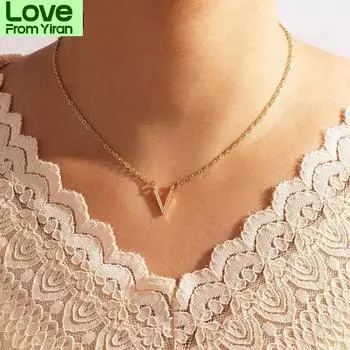 Модное колье с буквами на ключицу для женщин и девочек, подвески в виде геометрического сплава, ожерелье с подвесками, ювелирный воротник 20008